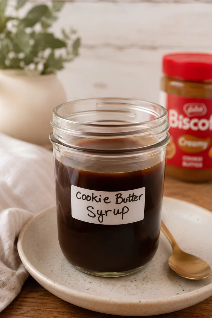 Homemade cookie butter syrup
