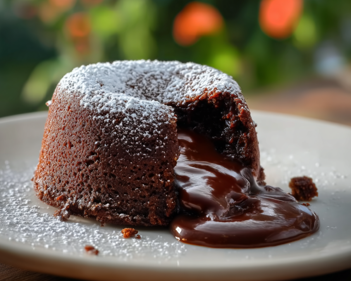 Homemade molten chocolate cake