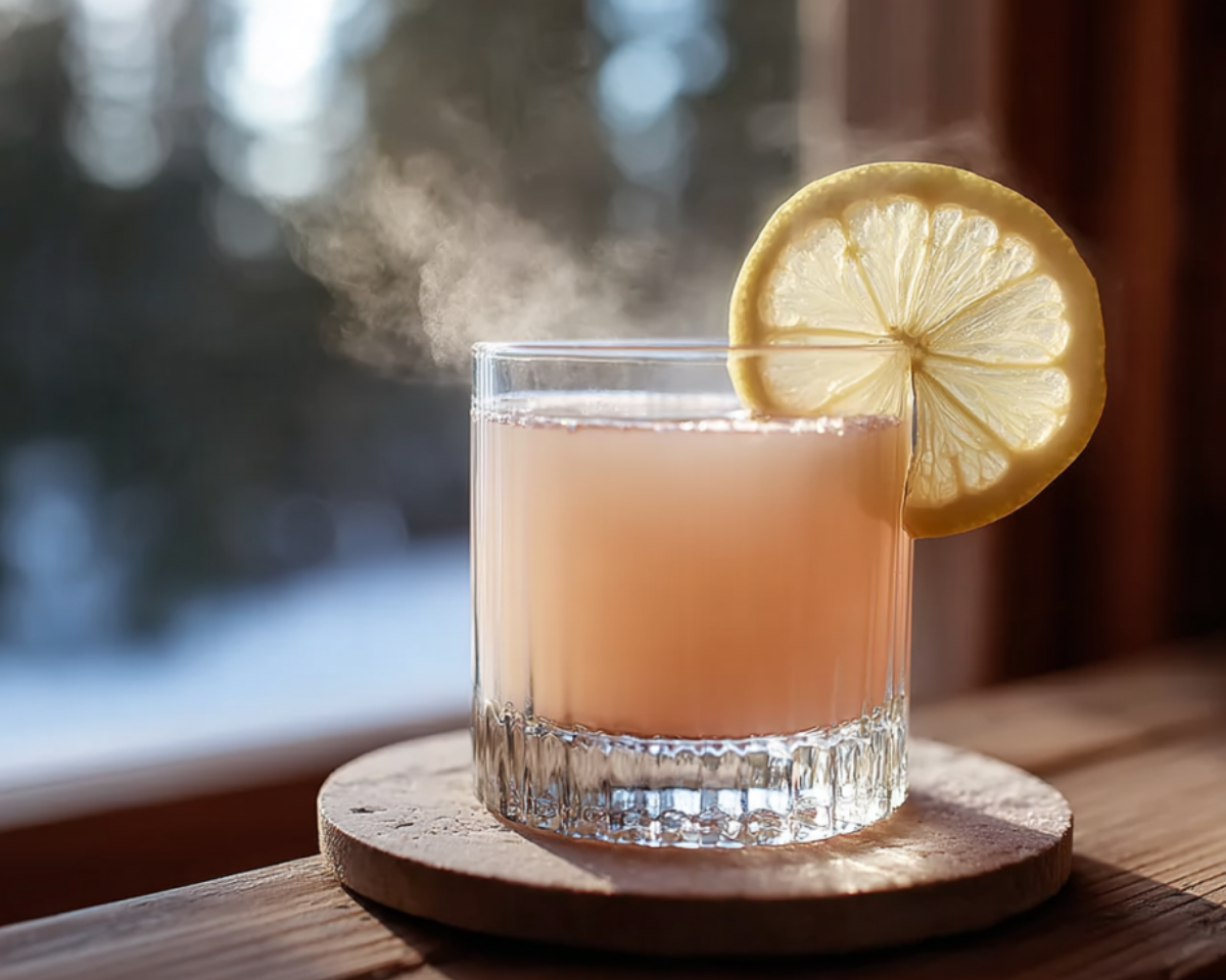 Steaming lemon drink