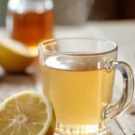 Warm gelatin drink with lemon
