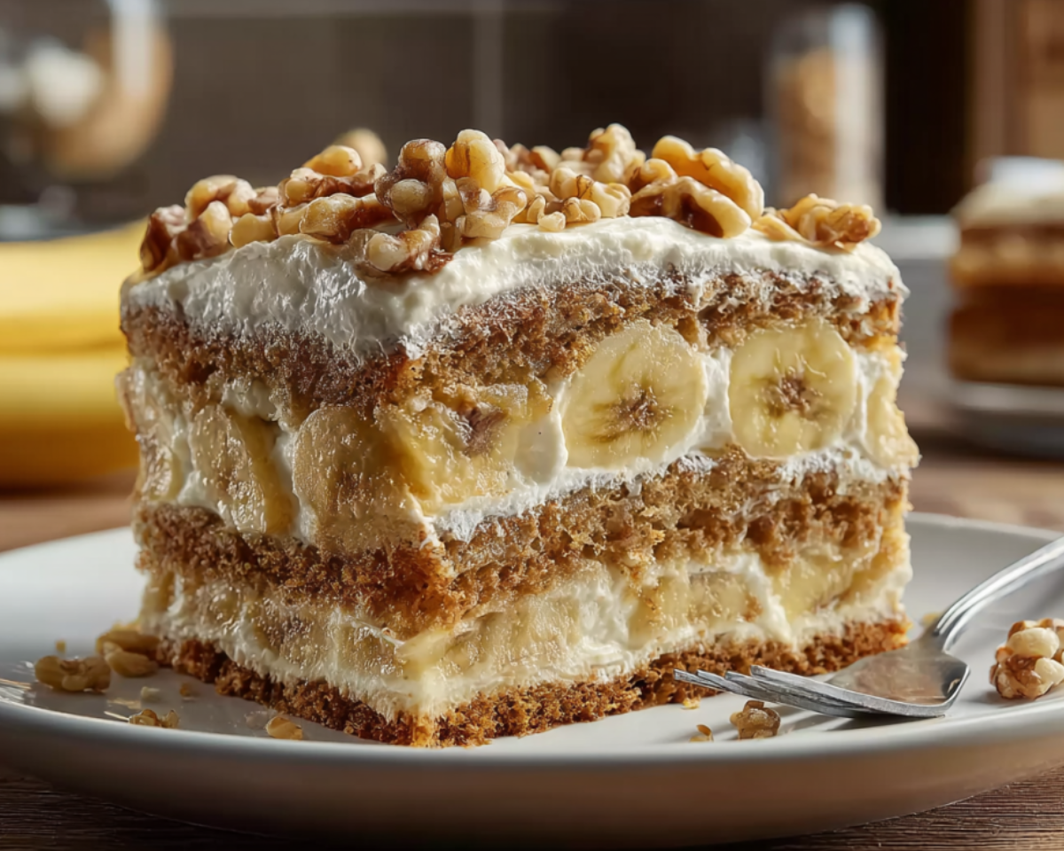 banana custard layer cake