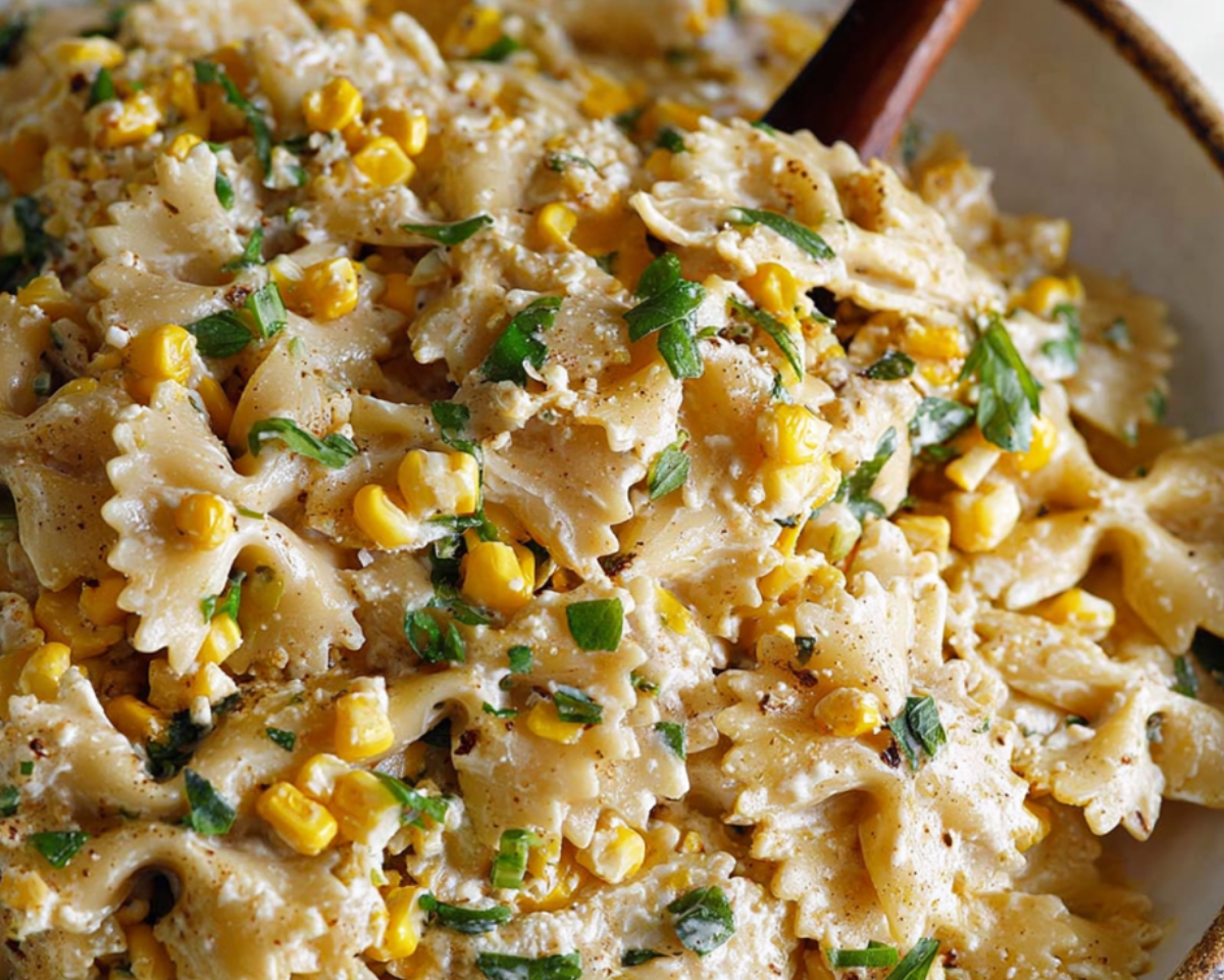 creamy corn pasta salad