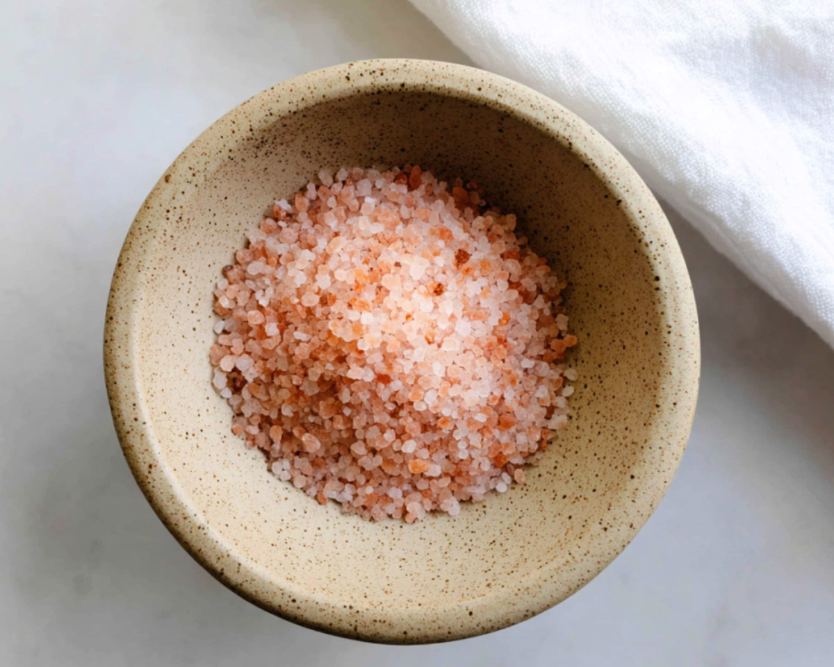 pink himalayan salt in bowl