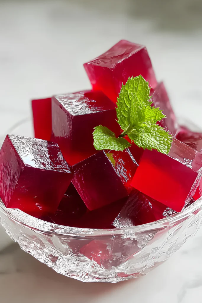 red jelly cubes