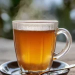 steaming warm gelatin drink