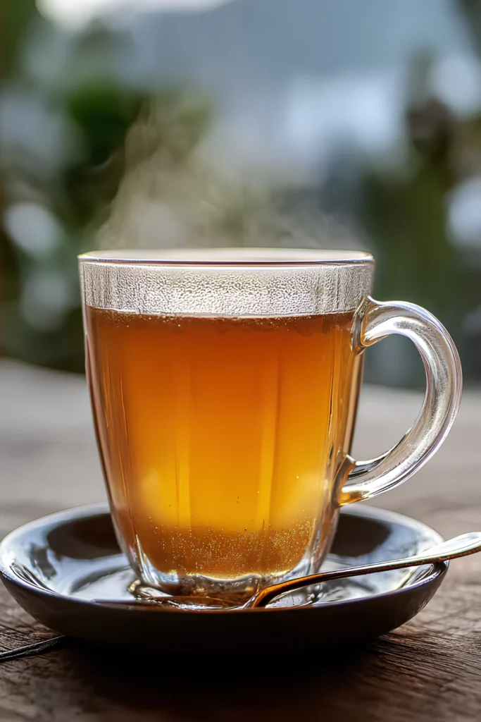 steaming warm gelatin drink