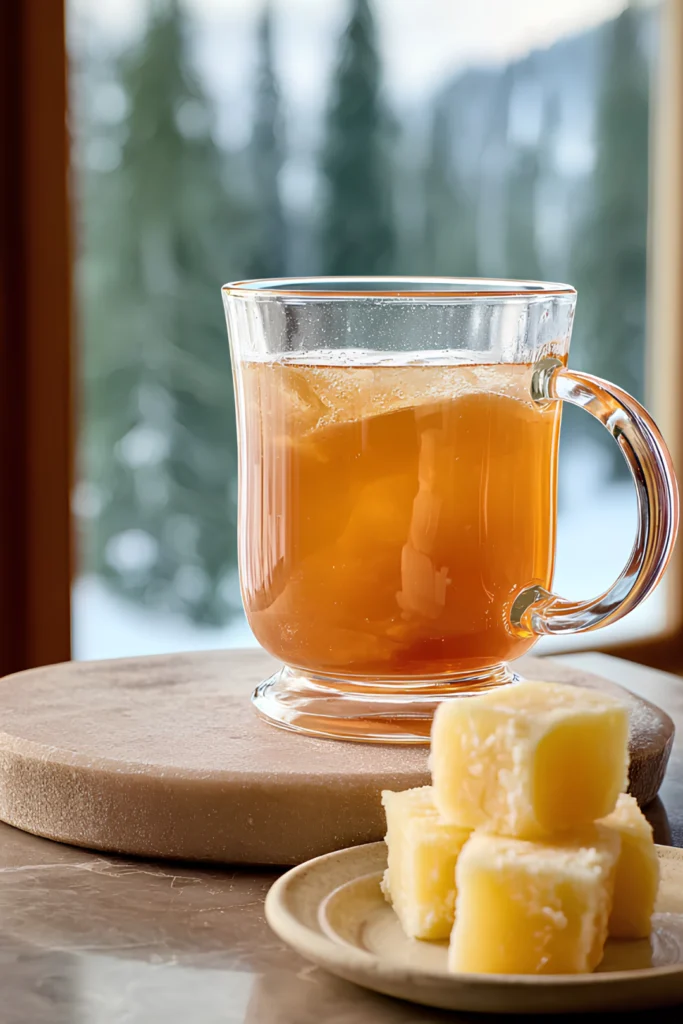 warm gelatin drink and cubes