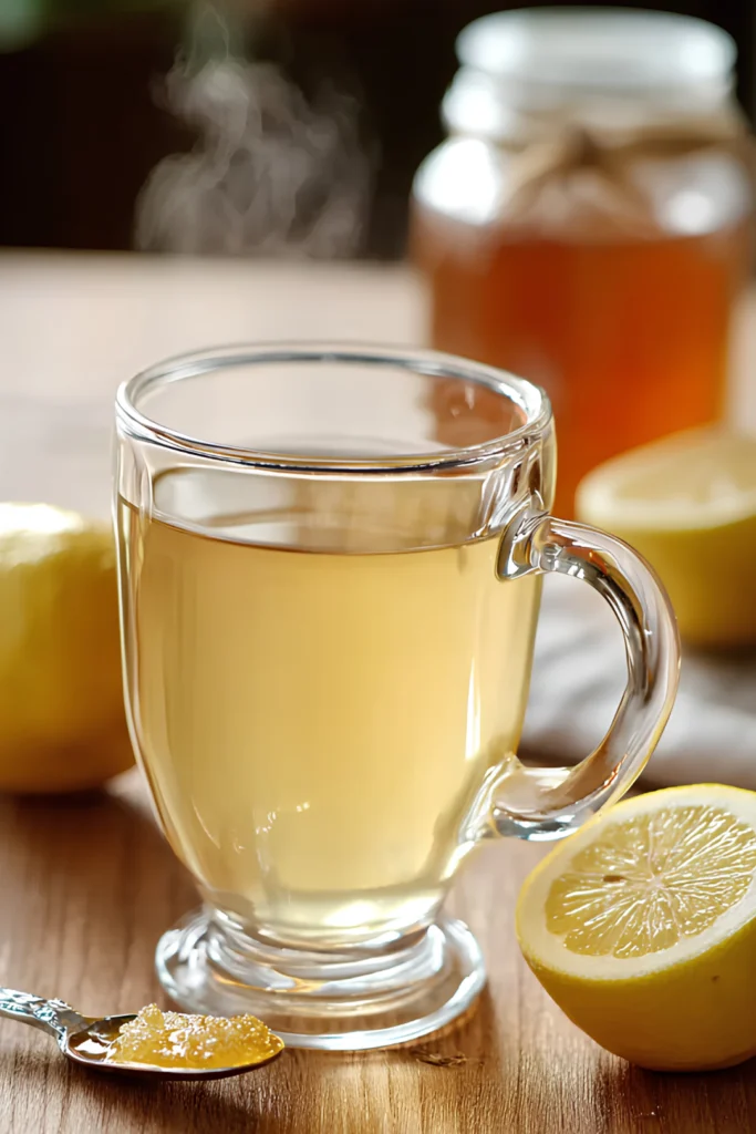 warm gelatin drink with lemon