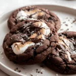Chocolate cookies with toasted marshmallow