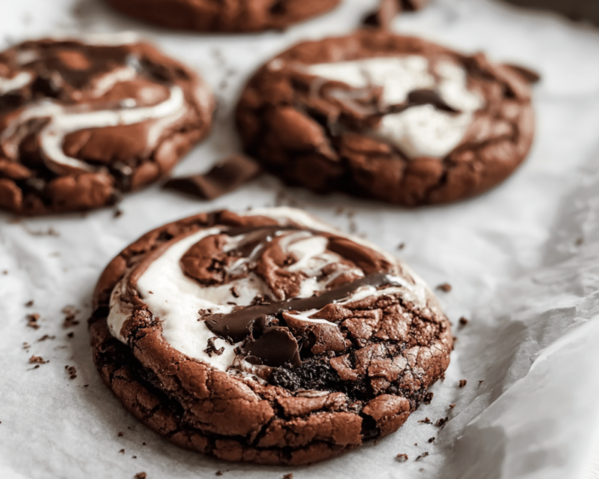 Chocolate marshmallow swirl cookie