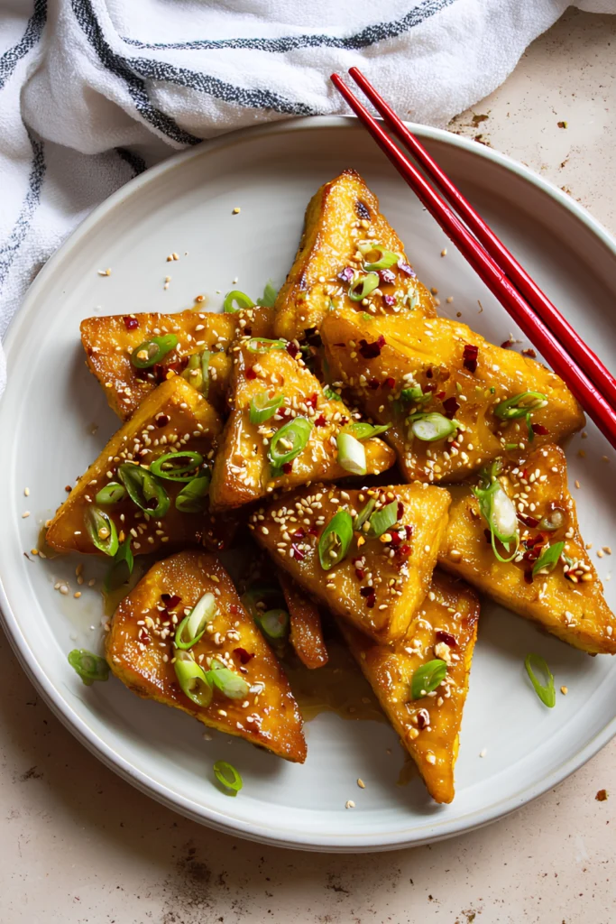 Crispy sticky tofu