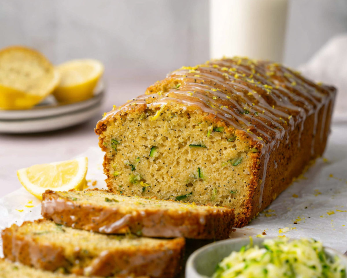 Glazed lemon zucchini bread