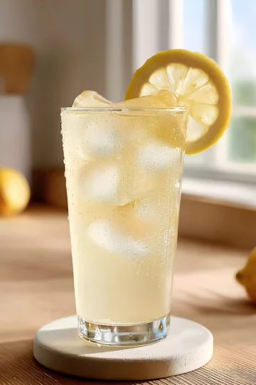 Iced lemon soda drink