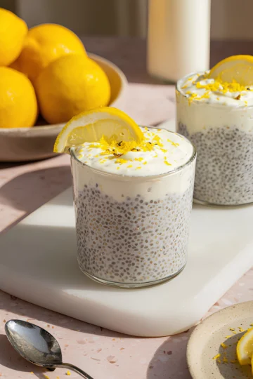 Lemon chia puddings