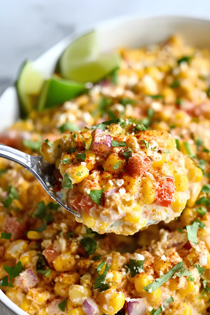 Mexican street corn salad scoop