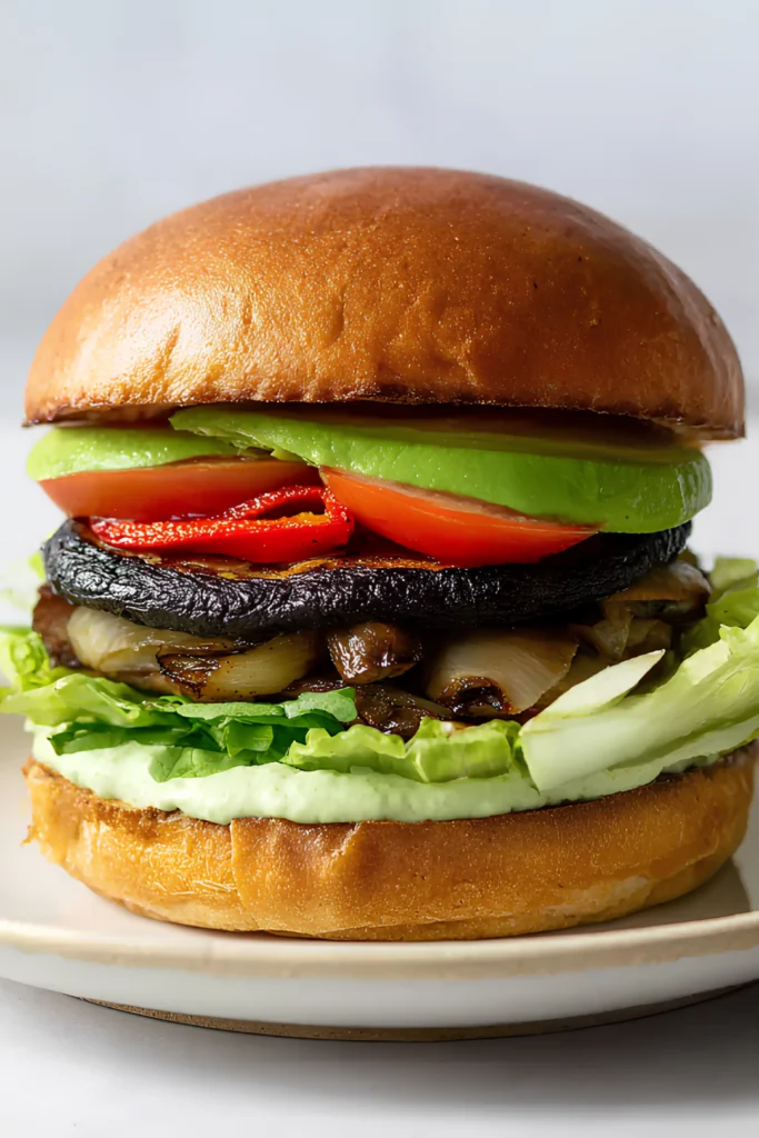 Portobello avocado burger