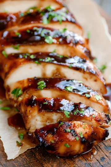 Sliced grilled chicken breast