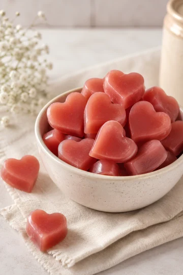 Strawberry gummy hearts