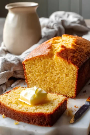 Amish cornbread with butter