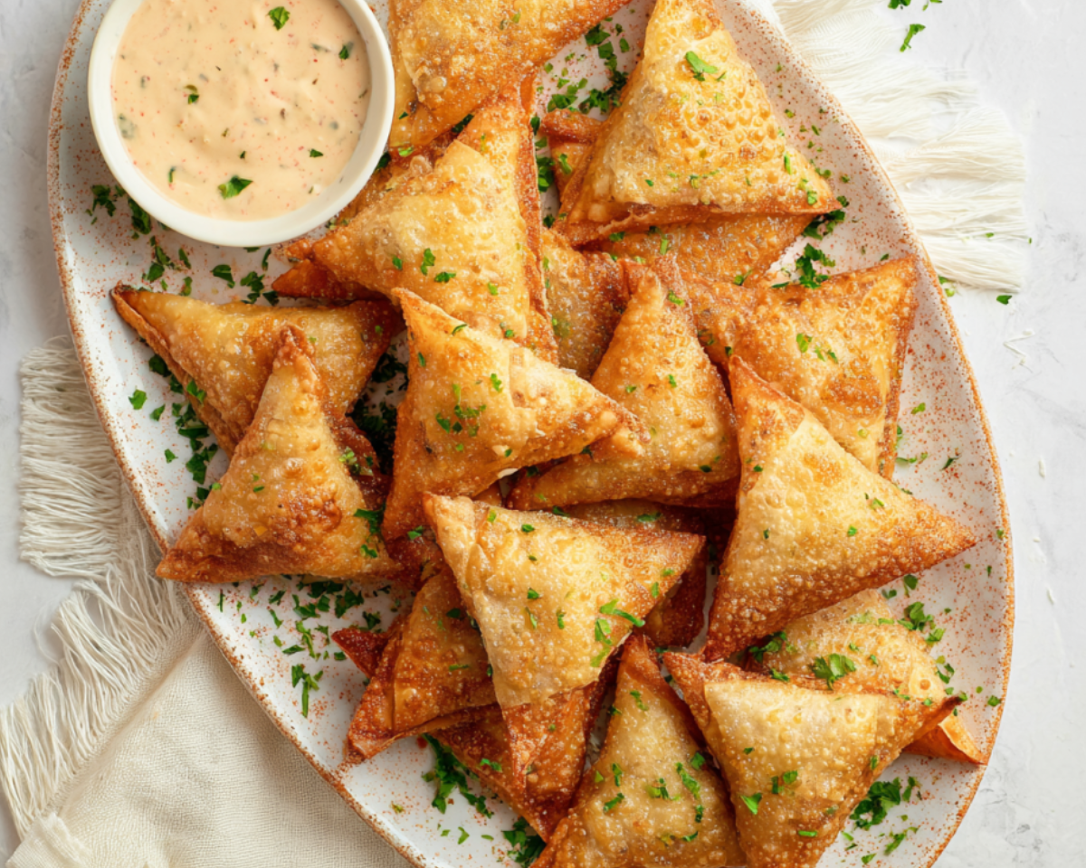 Beef sambusa with sauce