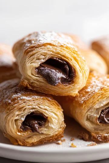 Chocolate filled puff pastries
