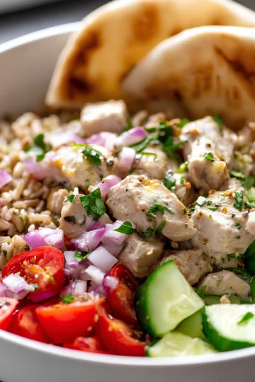 Creamy lemon chicken bowl