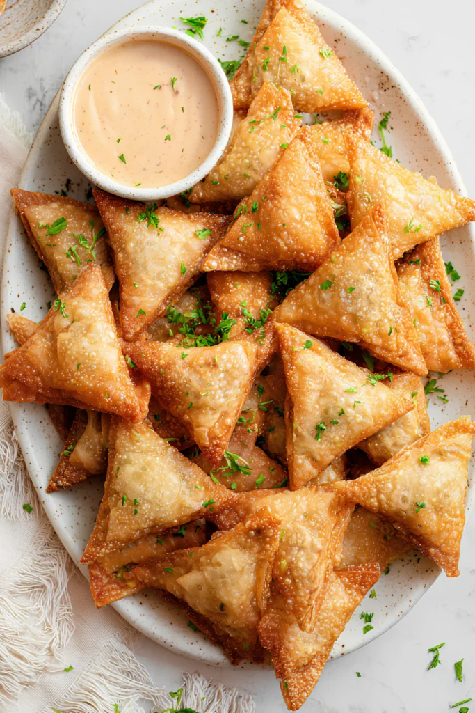 Crispy beef sambusa platter