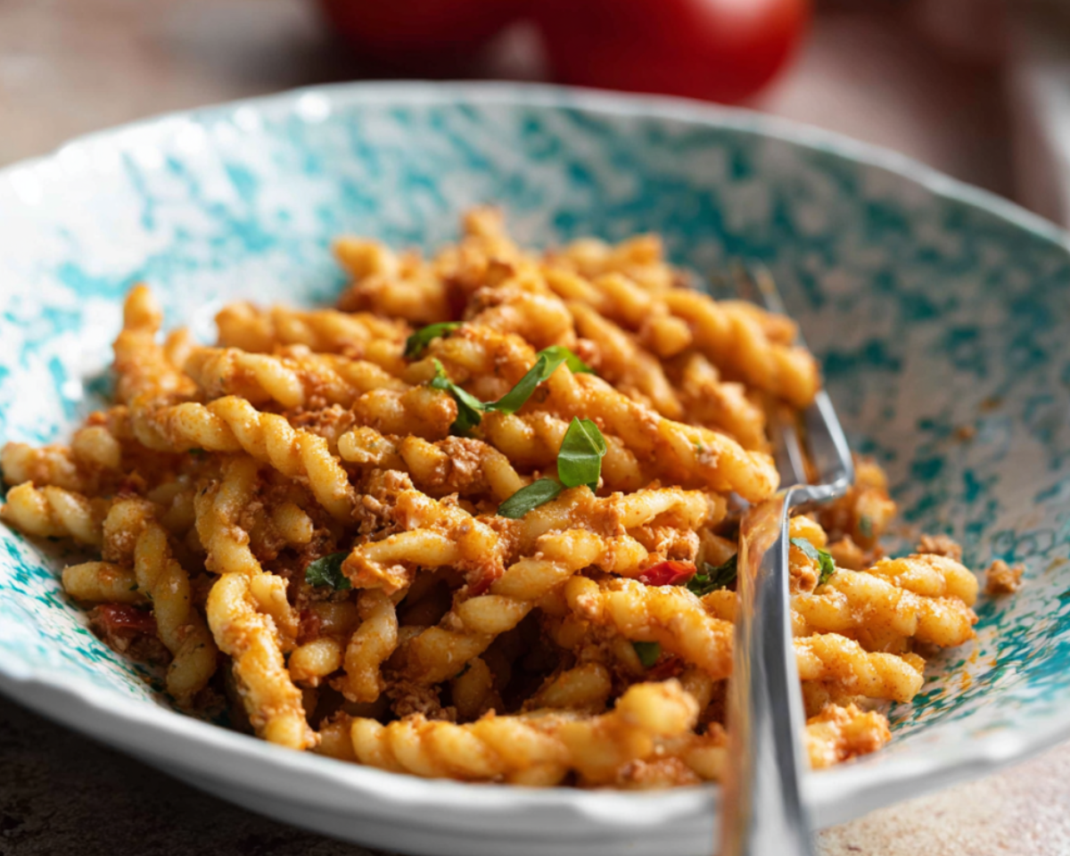 Gemelli pasta with tuna