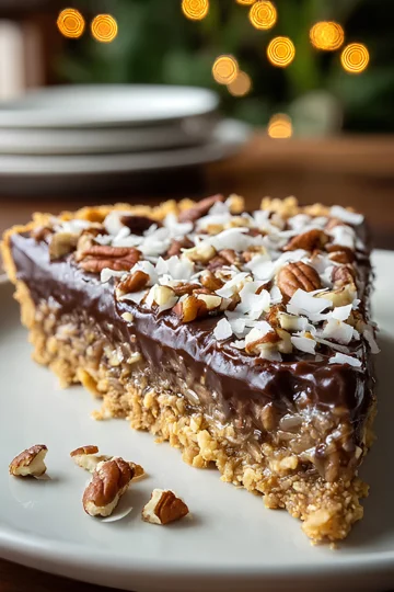 German chocolate pie slice