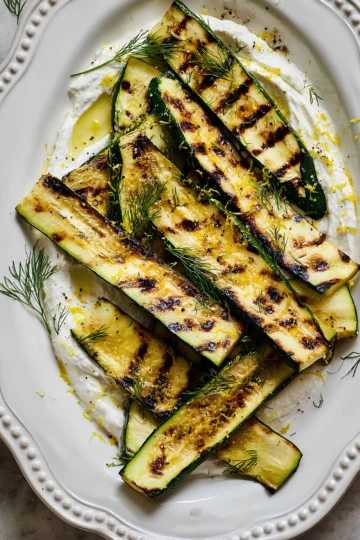 Grilled zucchini with feta