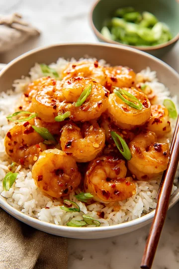 Honey garlic shrimp rice