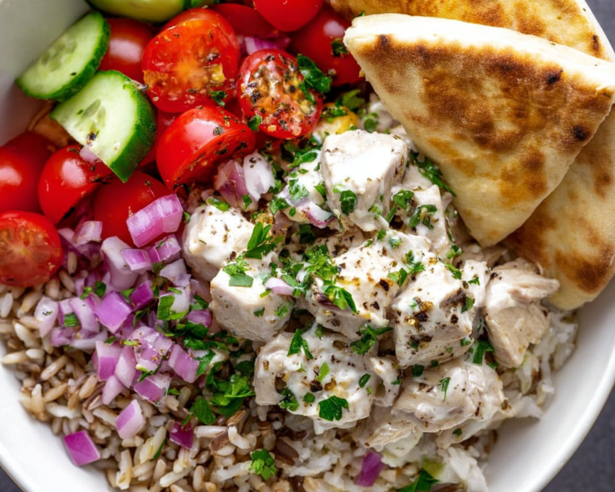 Lemon chicken rice bowl
