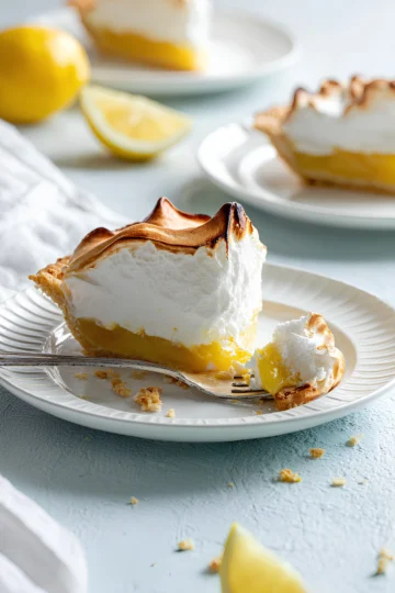 Lemon meringue pie slice