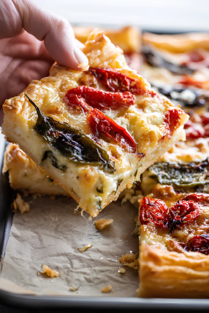Roasted chile cheese tart