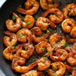 Sautéed shrimp with parsley