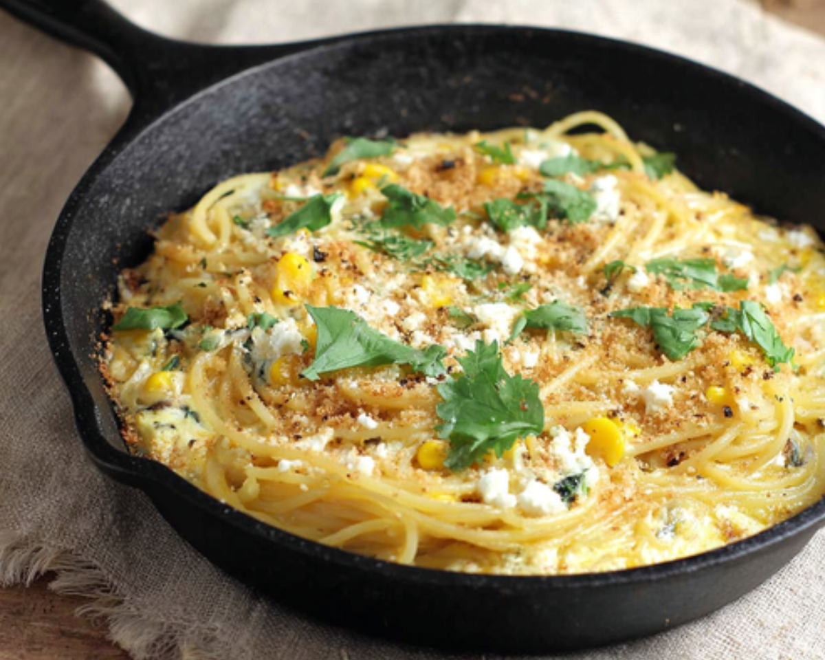 Skillet pasta frittata