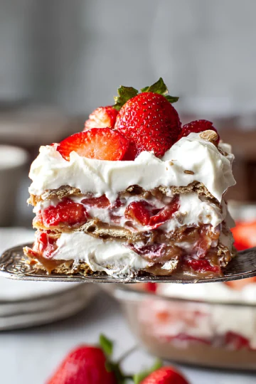 Strawberry icebox cake